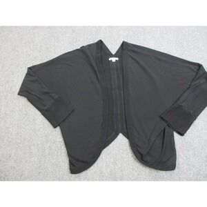 James Perse Sweater Shrug Womens 4 Black Cotton Dolman Sleeve Open Front USA